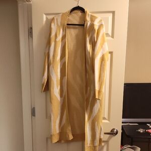 Yellow and White Women's Sweater